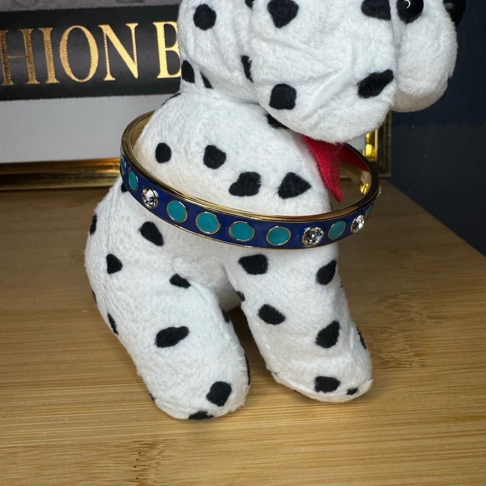 kate spade Navy and Teal Enamel Crystal Bangle Bracelet - Picture 2 of 4